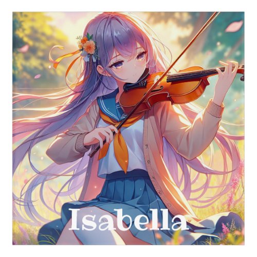 Personalized Anime Girl Playing the Violin Acrylic Print