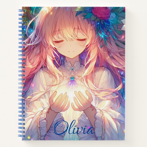 Personalized Anime Girl Sketchbook Notebook