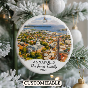 Personalized Annapolis Ornament, Custom Maryland Ceramic Ornament