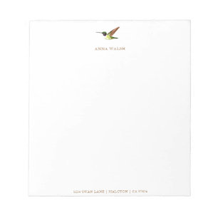 Personalized Anna's Hummingbird Notepad
