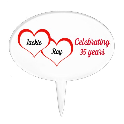 Personalized Anniversary Cake Topper