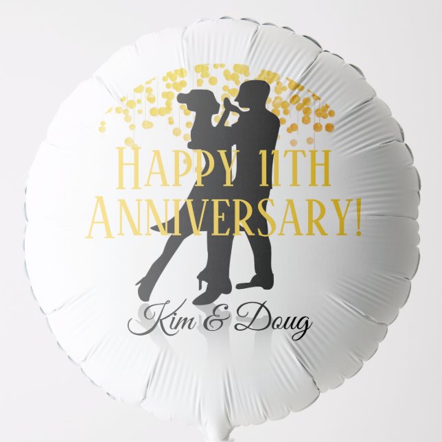 Personalized Anniversary Dance Couple Silhouette Balloon (Front)