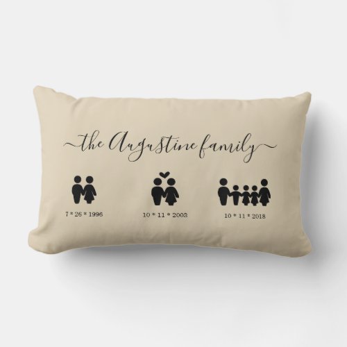 Personalized Anniversary Gift Lumbar Pillow