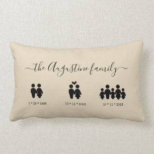 Personalized Anniversary Gift Lumbar Pillow
