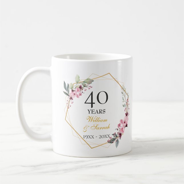 Personalized Anniversary Gifts - Custom Couple Coffee Mug (Left)