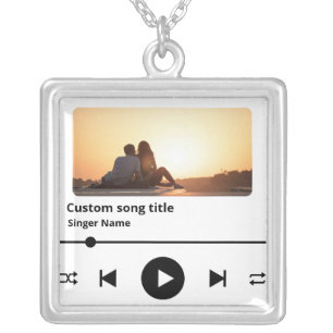 Personalized Anniversary Gifts - Custom Couple Silver Plated Necklace