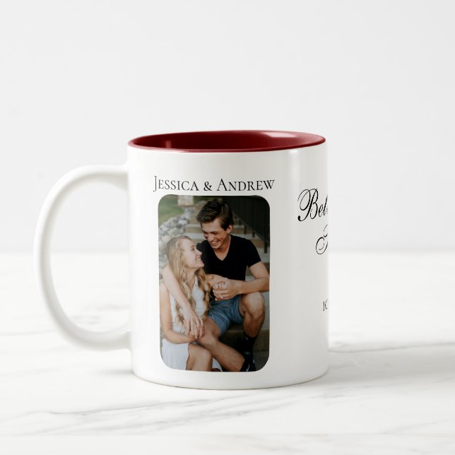Personalized Anniversary Gifts - Custom Couple Two-Tone Coffee Mug (Left)