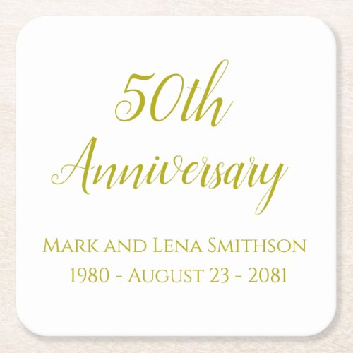 Personalized Anniversary Paper Party Drink Coaster