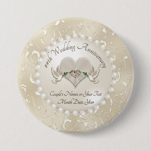 Personalized Anniversary Party Favors for Guests Button