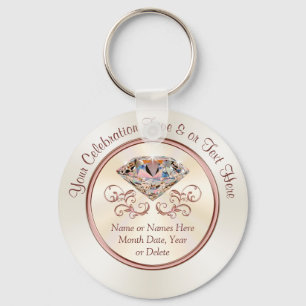 Personalized Anniversary Party Favors or Wedding Keychain