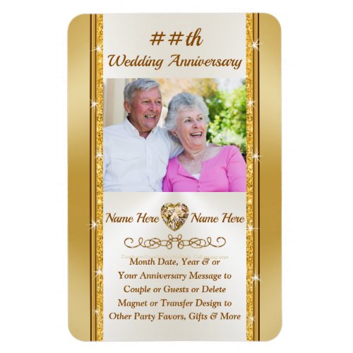 Personalized Anniversary Party Favors with Photo Magnet