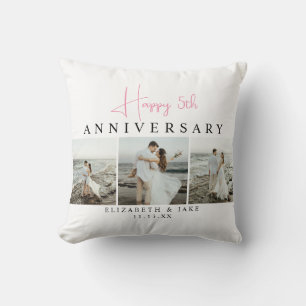 Personalized Anniversary Photo Pillow for Couples