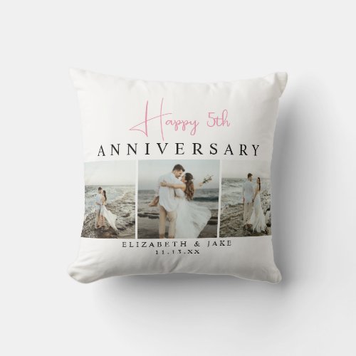 Personalized Anniversary Photo Pillow for Couples