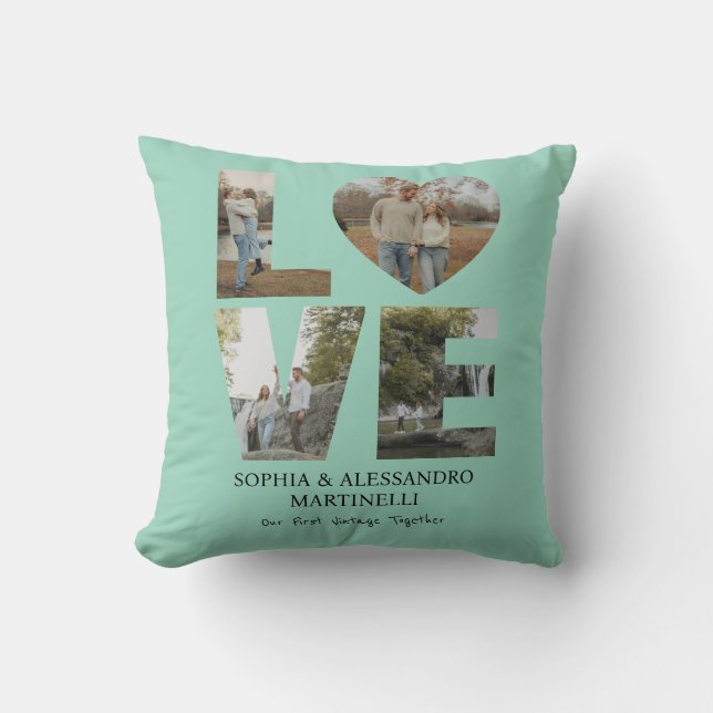 Personalized Anniversary Photo  Throw Pillow (Front)