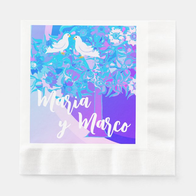 Personalized Anniversary Wedding Paper  Napkins (Front)