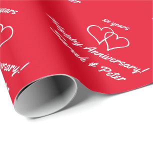 Personalized Anniversary wrapping paper for couple