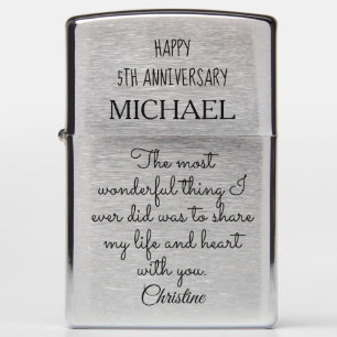 Personalized Anniversary  Zippo Lighter