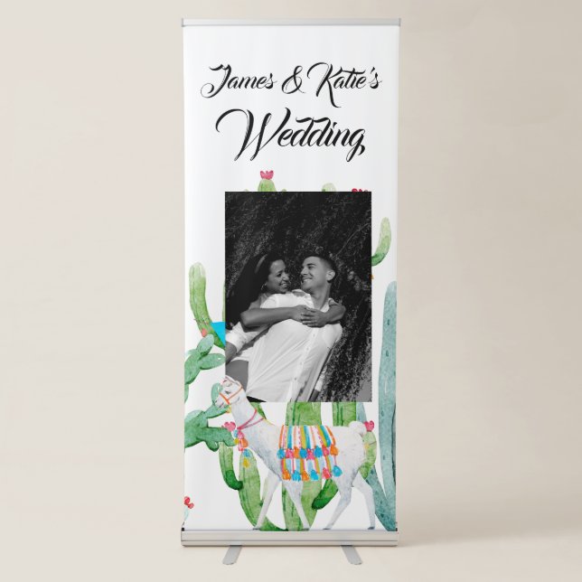 Personalized Announcement Banner Boho Llama Bohemi (Front)