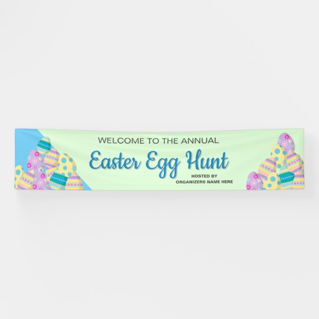 Personalized Annual Easter Egg Hunt Banner (Horizontal)
