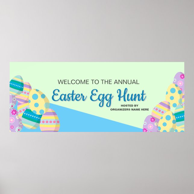 Personalized Annual Easter Egg Hunt Banner Poster (Front)