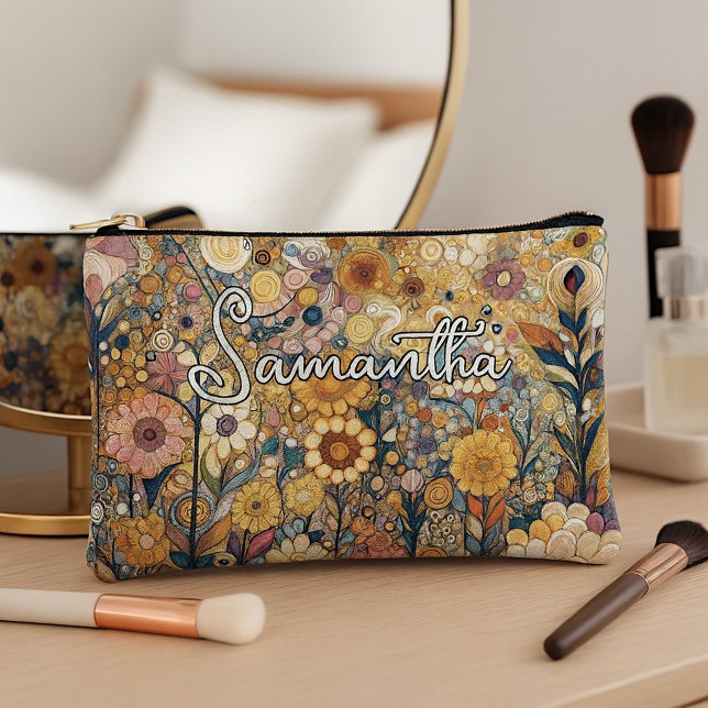 Personalized Antique Art Nouveau Floral Painting Accessory Pouch (Creator Uploaded)
