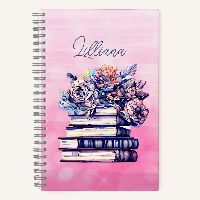 Personalized Antique Books and Flowers (Front)