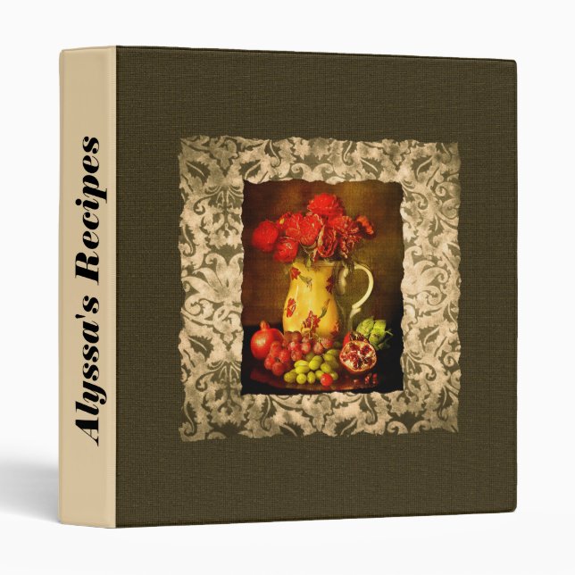 Personalized Antique Fruit and Flower Binder (Front/Spine)
