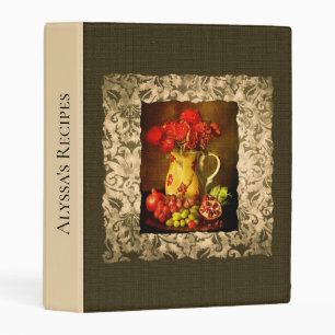 Personalized Antique Fruit Flower Mini Binder