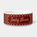 Personalized Antique Gold Burgundy Ceramic Pet Bow Bowl<br><div class="desc">This elegant pet bowl is designed for the stylish pet. It is an antique-style gold and burgundy Victorian pattern,  and you can add your pet’s name for a truly unique addition to your pet’s accessories.</div>