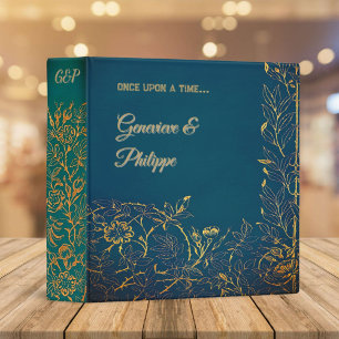 Personalized Antique Romance - teal Binder