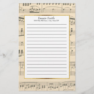 Personalized Antique Sheet Music Stationery