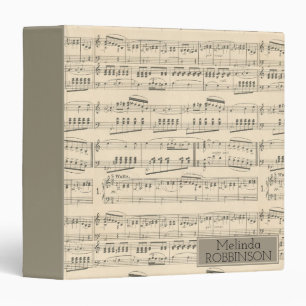 Personalized Antique Vintage Music Notebook Binder