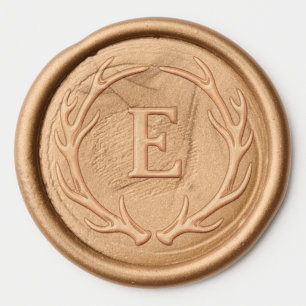 Personalized Antler Monogram Wax Seal Sticker