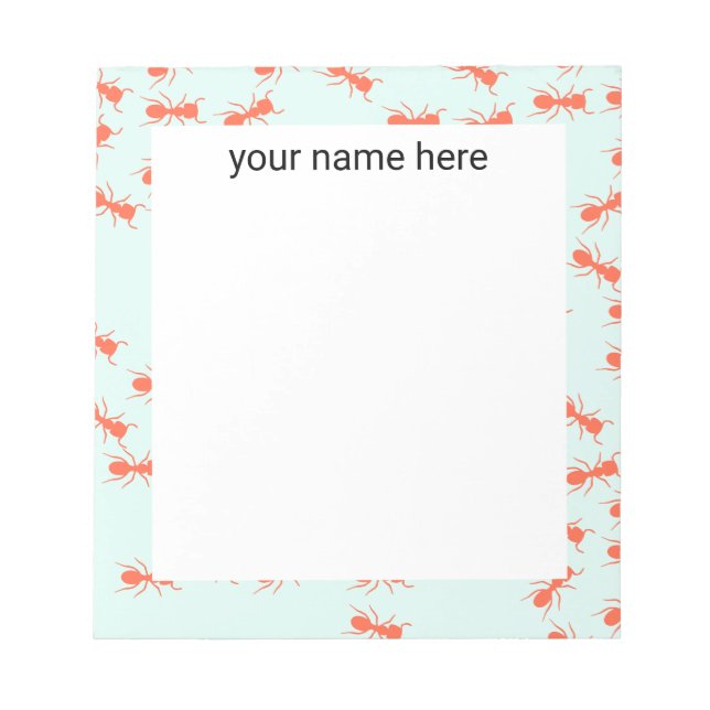 Personalized Ants Stationery Notepad (Front)