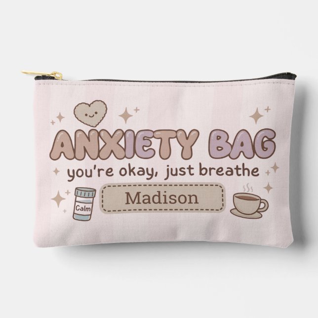 Personalized Anxiety Bag Panic Pouch Makeup Bag (Front)