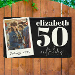 Personalized Any Age Vintage Custom Photo Birthday Banner<br><div class="desc">Elevate your vintage birthday party with our Personalized Any Age Vintage Custom Photo Birthday Banner, a delightful blend of simple modern script and stylish retro typography! Perfect for any age birthday and outdoor birthday parties, this banner adds a personal touch to your celebration while evoking a sense of timeless charm....</div>