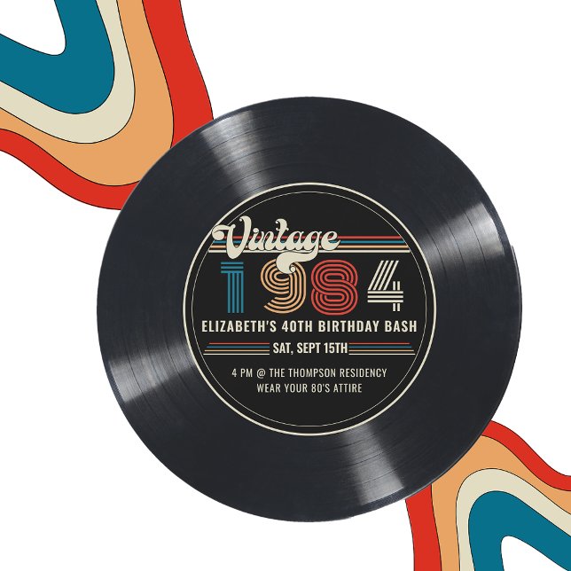 Personalized Any Age Vintage Custom Photo Birthday Invitation (Creator Uploaded)