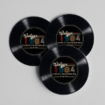 Personalized Any Age Vintage Custom Photo Birthday Round Paper Coaster<br><div class="desc">Step back in time and add a touch of vintage flair to your celebration with our Personalized Any Age Vintage Custom Photo Birthday Round Paper Coasters designed to look like classic records! Perfect for a retro-themed party, these coasters capture the classic nostalgia and vintage retro vibe that's perfect for milestone...</div>