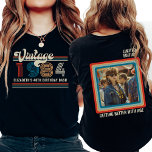 Personalized Any Age Vintage Custom Photo Birthday T-Shirt<br><div class="desc">Introducing our Personalized Any Age Vintage Custom Photo Birthday T-Shirt, where classic nostalgia meets personalized style! Step back in time with this vintage-inspired tee, perfect for any milestone birthday celebration. Whether it's a 70th, 80th, or 90th birthday bash, or a milestone like 21st, 30th, 40th, 50th, or 60th, our shirt...</div>