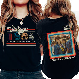 Personalized Any Age Vintage Custom Photo Birthday T-Shirt