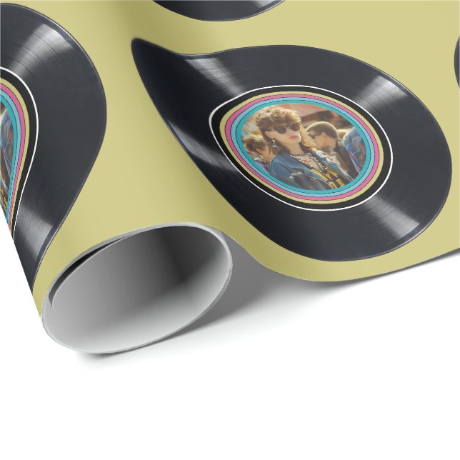 Personalized Any Age Vintage Custom Photo Birthday Wrapping Paper (Roll Corner)