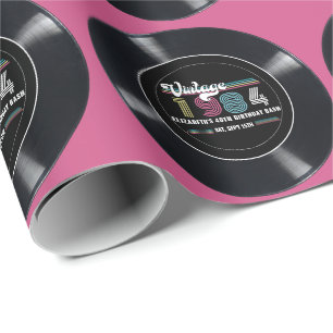 Personalized Any Age Vintage Custom Photo Birthday Wrapping Paper