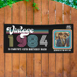 Personalized Any Age Vintage Photo Birthday Cool Banner<br><div class="desc">Step back in time and celebrate your birthday in style with our Personalized Any Age Vintage Photo Birthday Banner! This classic banner combines simple modern script with stylish retro typography, creating a timeless design that's perfect for any outdoor birthday party. Whether you're turning 18 or 80, our banner adds a...</div>