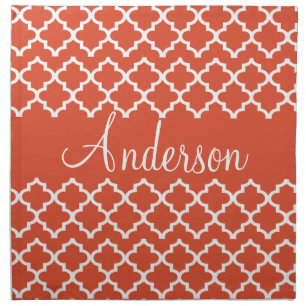 Personalized Any Color Moroccan Tile Pattern Cloth Napkin