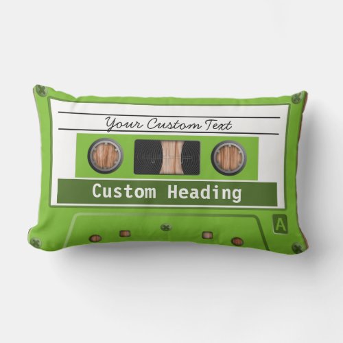 Personalized Any Color Retro Music Cassette Tape Lumbar Pillow