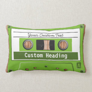 Personalized Any Color Retro Music Cassette Tape Lumbar Pillow