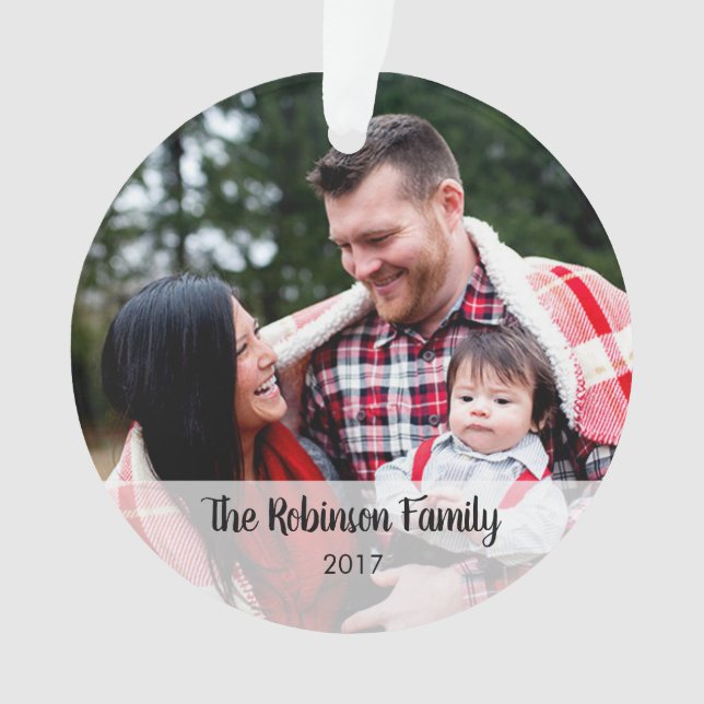 Personalized Any Message Photo Acrylic Ornament (Front)