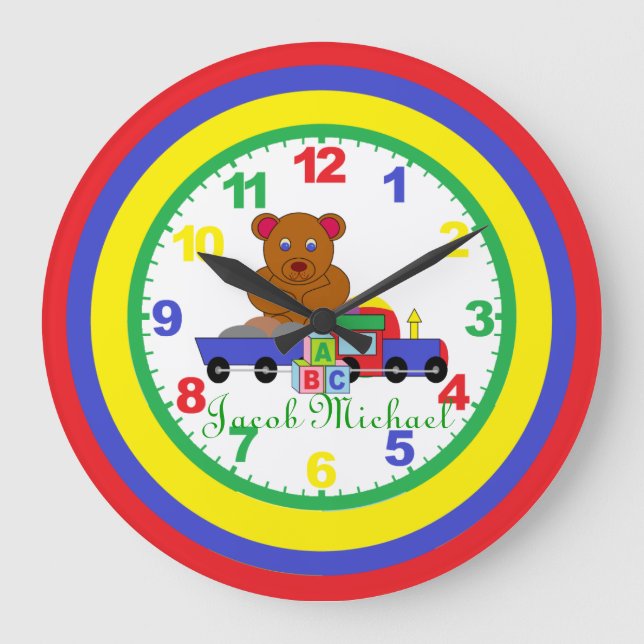 Personalized (ANY NAME) Child's Clock with numbers (Front)