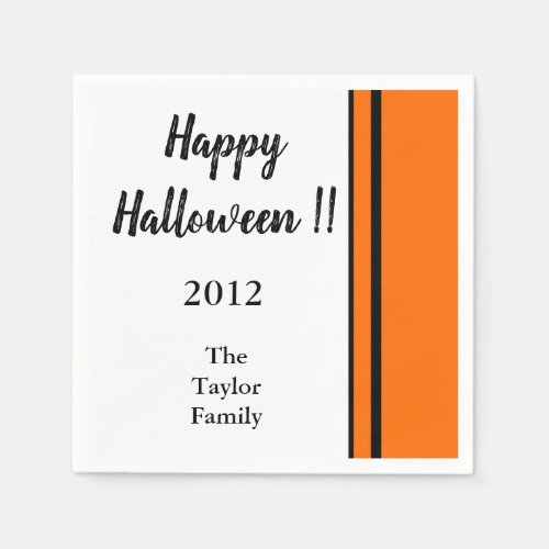 Personalized Any Name Trendy Happy Halloween Party Napkins