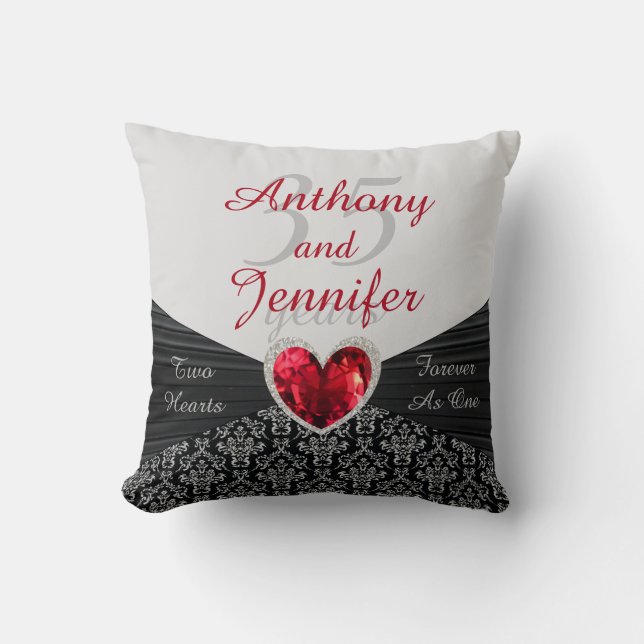Personalized ANY # Wedding Anniversary Pillow (Front)